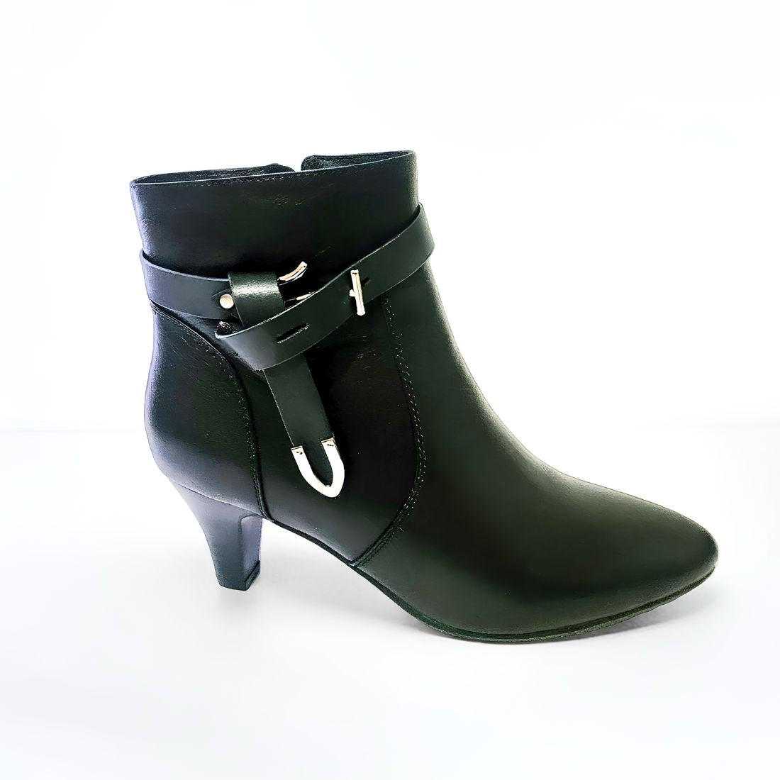 SS26009 Leather ankle boots with kitten heel and removable straps in Black (NEW) Boots Sam Star shoes Black 36 (3) 