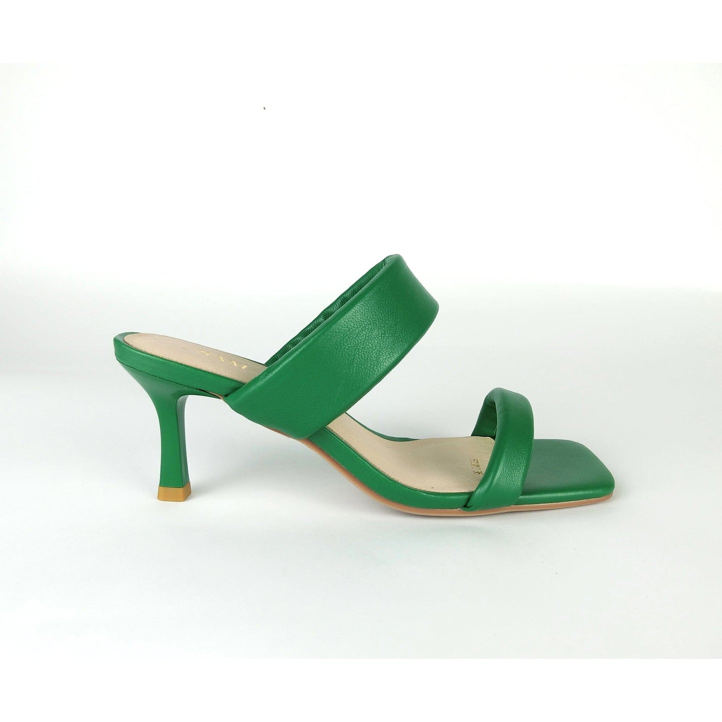SS22012 Genuine leather puffy straps sandals in Green sandals Sam Star Shoes Green 36/3 