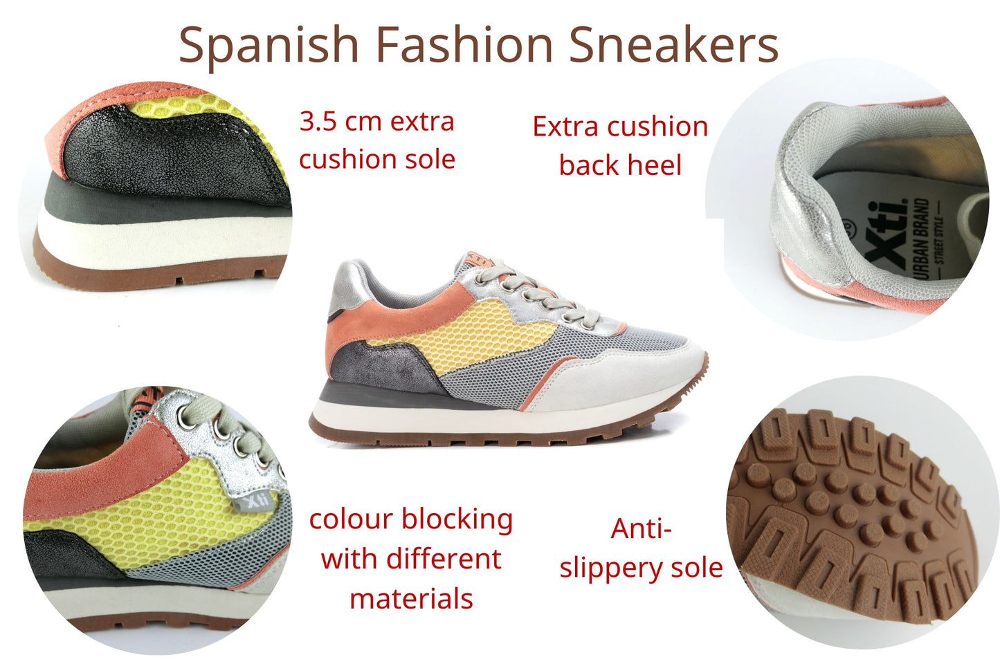 44324 Spanish Collection Fashion sneakers in multi colour blocking sneakers Sam Star shoes 