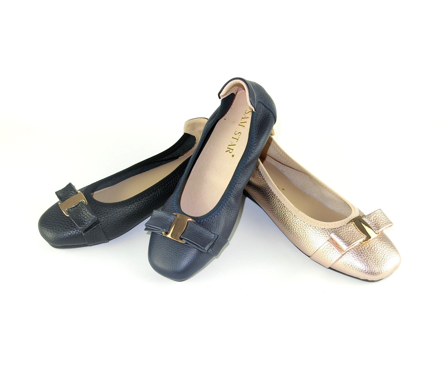 163-13 Leather pumps with gold buckle ( SALE ) Pumps Sam Star shoes 